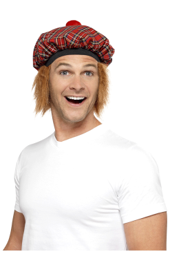 Smiffys Scottish Hat With Hair Accessory