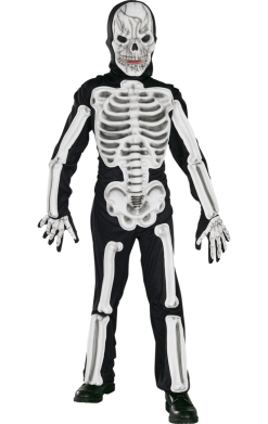 Kids Facepieceed Skeleton Costume