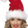 Smiffys Adult Luxury Santa Hat With Tinsel