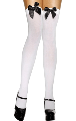 Smiffys White Stockings With Black Bow