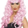 Smiffys Siren Long Pink Wig