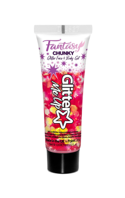 Red Iridescent Chunky Glitter Gel