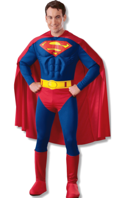 Mens Classic Muscle Superman Costume