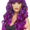 Smiffys Siren Long Curly Purple Wig