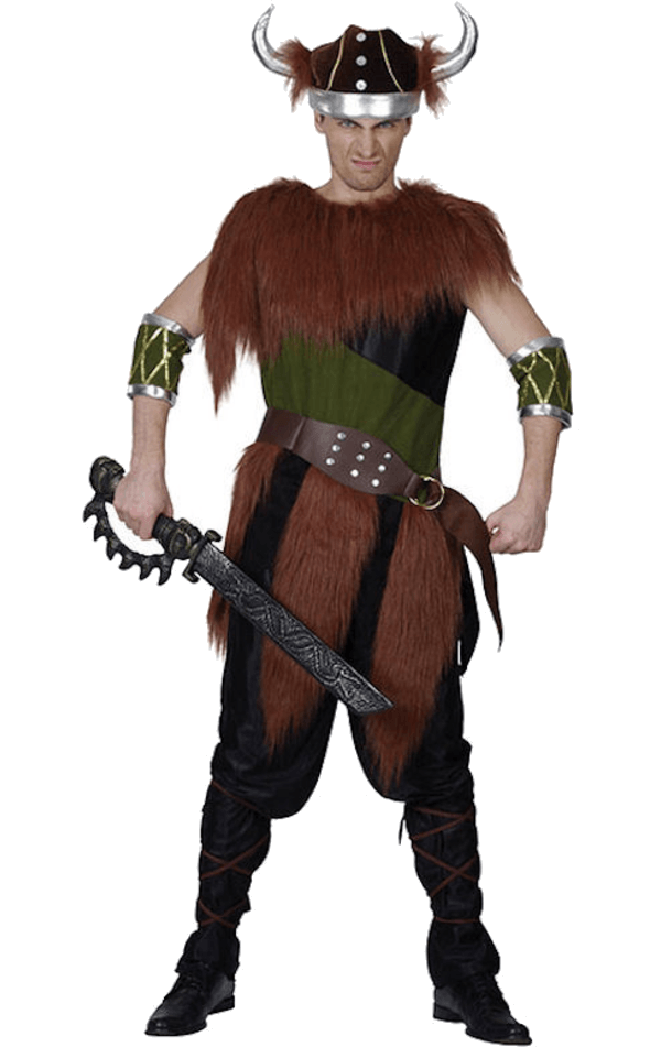 Adult Fur Viking Man Costume 1 Adult Fur Viking Man Costume