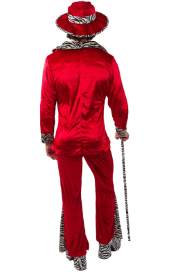Adult Red Pimp Costume -Fancy Dress Shop 00011998a02