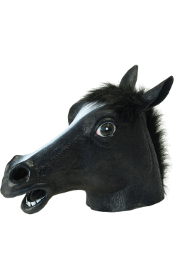 Funny Black Horse Facepiece