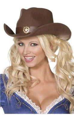 Smiffys Brown Wild West Cowgirl Hat