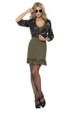 Smiffys Womens Top Gun Diva Costume