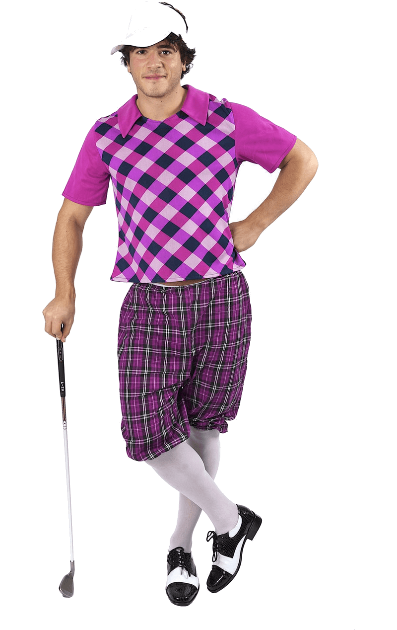 Mens Pink Pub Golf Costume 1 Mens Pink Pub Golf Costume