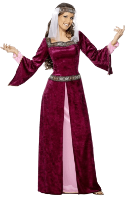 Smiffys Womens Red Maid Marion Costume