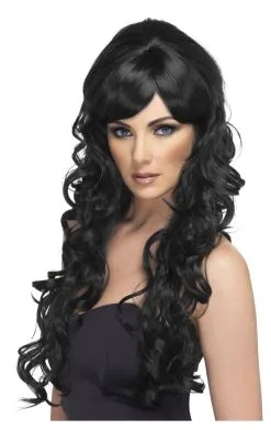 Smiffys Long Black Pop Wig