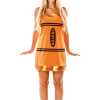 Womens Orange Crayon Dress Costume