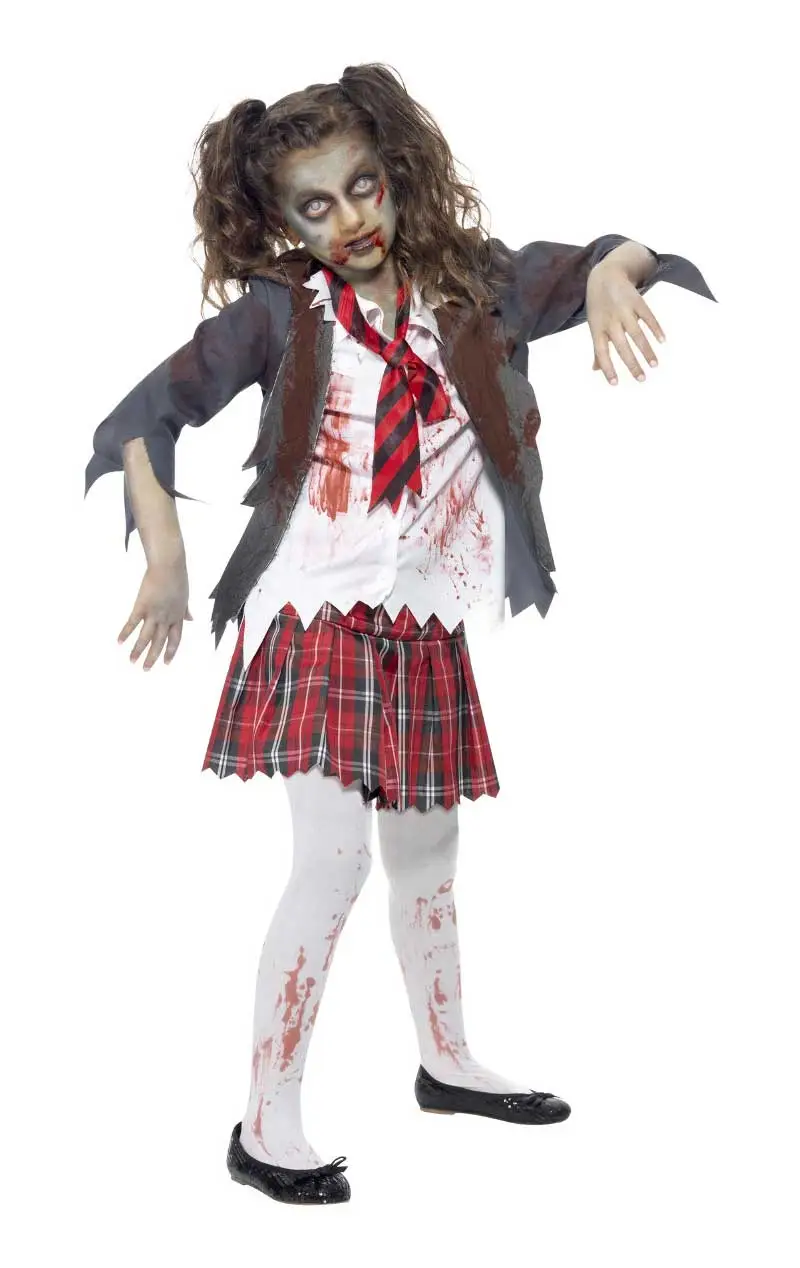 Smiffys Kids Zombie School Girl Costume 1 Smiffys Kids Zombie School Girl Costume