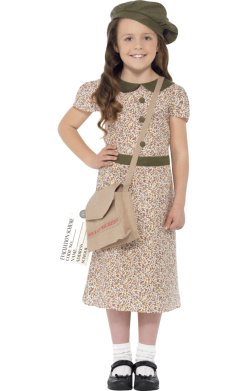 Smiffys Kids War Evacuee Girl Costume