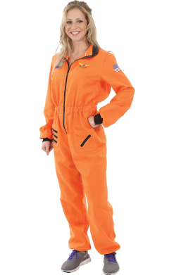 Womens Orange Astronaut Costume