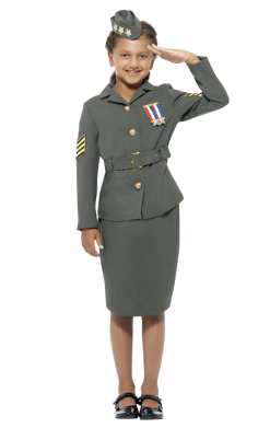 Smiffys Kids WW2 Army Girl Costume