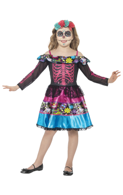 Smiffys Girls Day Of The Dead Dress Costume