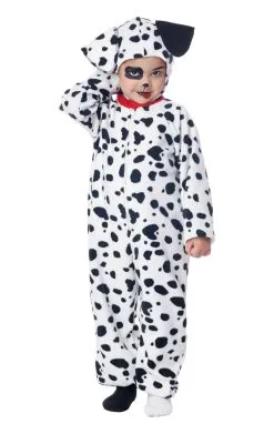 GENERIC Kids Dalmatian Puppy Fleece Jumpsuit Costume