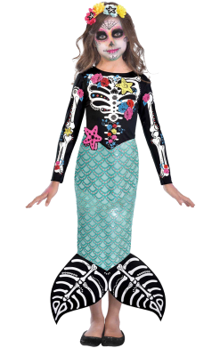 AMSCAN Kids Day Of The Dead Mermaid Costume
