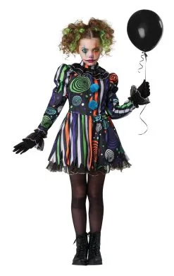 GENERIC Kids Neon Nightmare Clown Costume