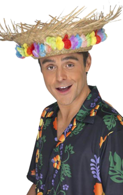 Smiffys Hawaiian Straw Hat Accessory