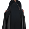 Womens Black Velvet And Satin Cape