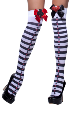Smiffys Stripy Bow & Glitter Stockings
