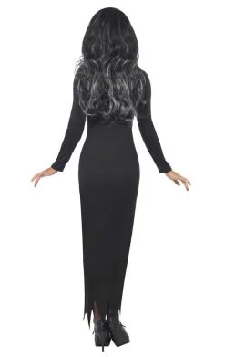 Smiffys Womens Skeleton Maxi Dress Costume -Fancy Dress Shop 00060106a02