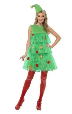 Smiffys Womens Tutu Christmas Tree Costume