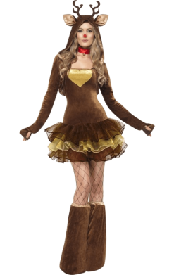 Smiffys Womens Reindeer Dress Costume