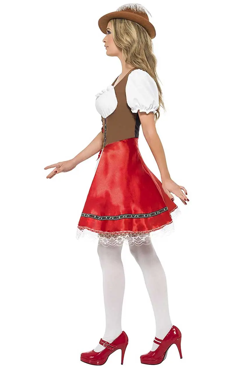 Smiffys Womans Red Bavarian Costume 2 Smiffys Womans Red Bavarian Costume - Image 2