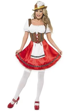 Smiffys Womans Red Bavarian Costume