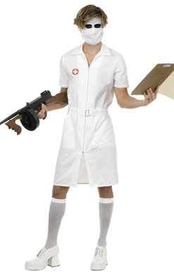 Mens Twisted Nurse Joker Costume
