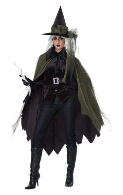 Womens Green And Black Witch Costume