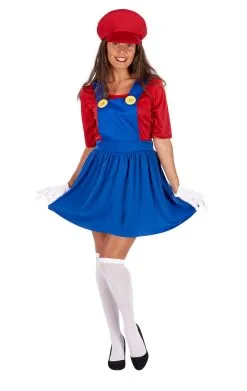 GENERIC Womens Red Italian Plumber Dress