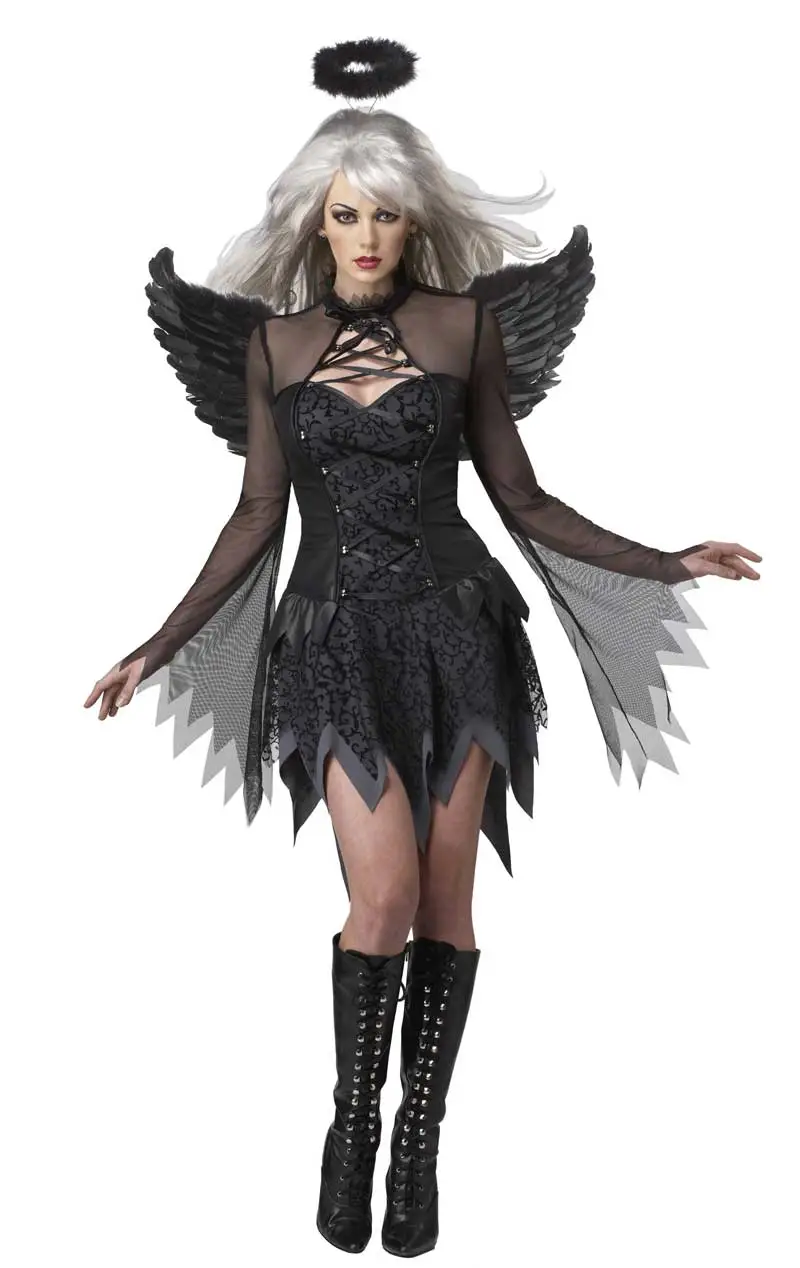 Womens Gothic Fallen Angel Costume 1 Womens Gothic Fallen Angel Costume