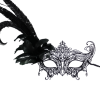 GENERIC Black Metal Feather Facepiece