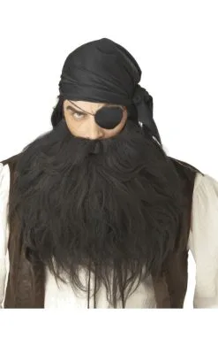 Black Pirate Beard & Moustache