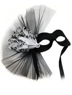 GENERIC Black & White Masquerade Facepiece
