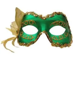 GENERIC Green And Gold Masquerade Mask
