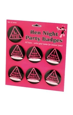Hen Party Badges - Set Of 7