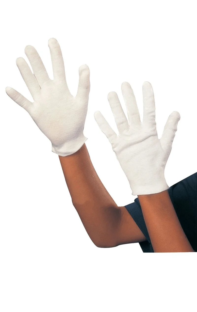 Kids White Cotton Gloves 1 Kids White Cotton Gloves