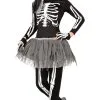 Girls Grey Tutu Skeleton Costume