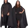 GENERIC Unisex Black Hooded Cape