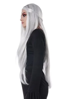 GENERIC Womens White Extra Long Cosplay Wig -Fancy Dress Shop womens white extra long cosplay wig 462690